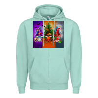 Seafoam halloween gnomes Zipper Hoodie - FaDigitalArtStudio