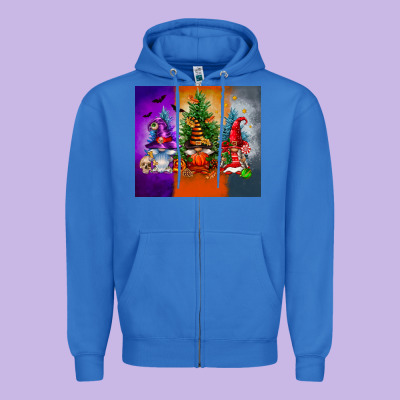Halloween Gnomes Zipper Hoodie Designed By Fadigitalartstudio