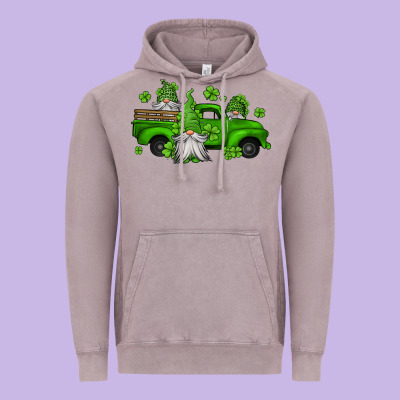 St Patrick's Gnomes Farm Truck Vintage Hoodie Designed By Jasminsmagicworld