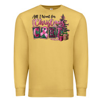 Antique Gold all i want for christmas is cure Premium Sweatshirt - FaDigitalArtStudio
