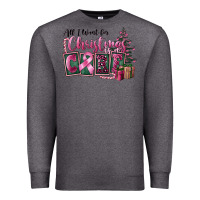 Charcoal Heather all i want for christmas is cure Premium Sweatshirt - FaDigitalArtStudio