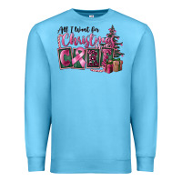 Ocean Blue all i want for christmas is cure Premium Sweatshirt - FaDigitalArtStudio