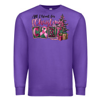Purple all i want for christmas is cure Premium Sweatshirt - FaDigitalArtStudio