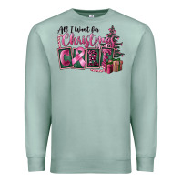 Seafoam all i want for christmas is cure Premium Sweatshirt - FaDigitalArtStudio