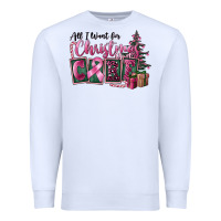 White all i want for christmas is cure Premium Sweatshirt - FaDigitalArtStudio