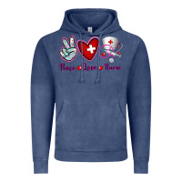 Vintage Denim Peace Love Nurse Vintage Hoodie - RanaPortraitStore
