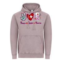 Vintage Zinc Peace Love Nurse Vintage Hoodie - RanaPortraitStore
