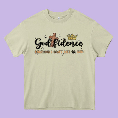 Godfidence Heavy Core Tee Designed By Maliassmallbusiness