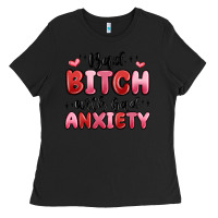 Black bad bitch with bad anxiety Ladies Tee - MaliasSmallBusiness
