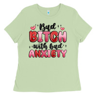 Matcha bad bitch with bad anxiety Ladies Tee - MaliasSmallBusiness