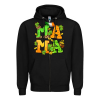 Black St. Patrick's Day mama Zipper Hoodie - OliviaCreatesArt
