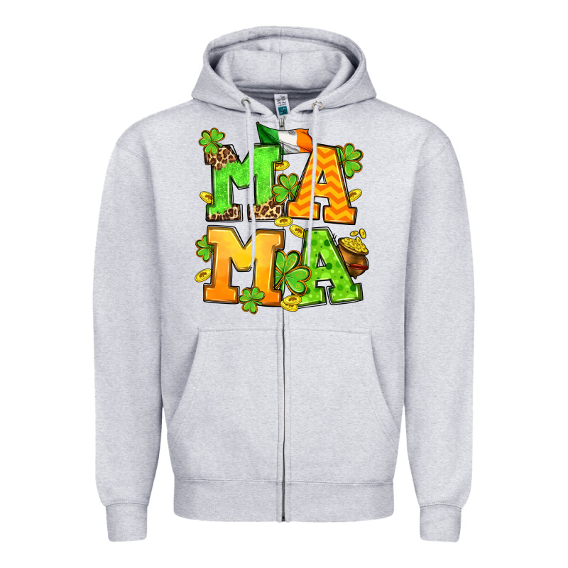 St. Patrick's Day Mama Zipper Hoodie by OliviaCreatesArt | Teevron