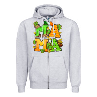 Heather Grey St. Patrick's Day mama Zipper Hoodie - OliviaCreatesArt