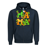 Navy St. Patrick's Day mama Zipper Hoodie - OliviaCreatesArt