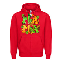 Red St. Patrick's Day mama Zipper Hoodie - OliviaCreatesArt