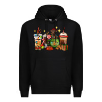 Black Christmas coffee cups with Labrador Premium Hoodie - RanaPortraitStore