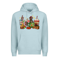 Blue Mist Christmas coffee cups with Labrador Premium Hoodie - RanaPortraitStore