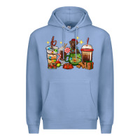 Colony Blue Christmas coffee cups with Labrador Premium Hoodie - RanaPortraitStore