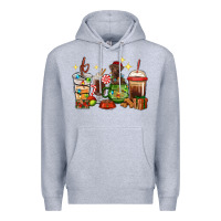 Heather Grey Christmas coffee cups with Labrador Premium Hoodie - RanaPortraitStore