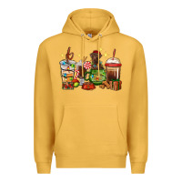 Mustard Christmas coffee cups with Labrador Premium Hoodie - RanaPortraitStore