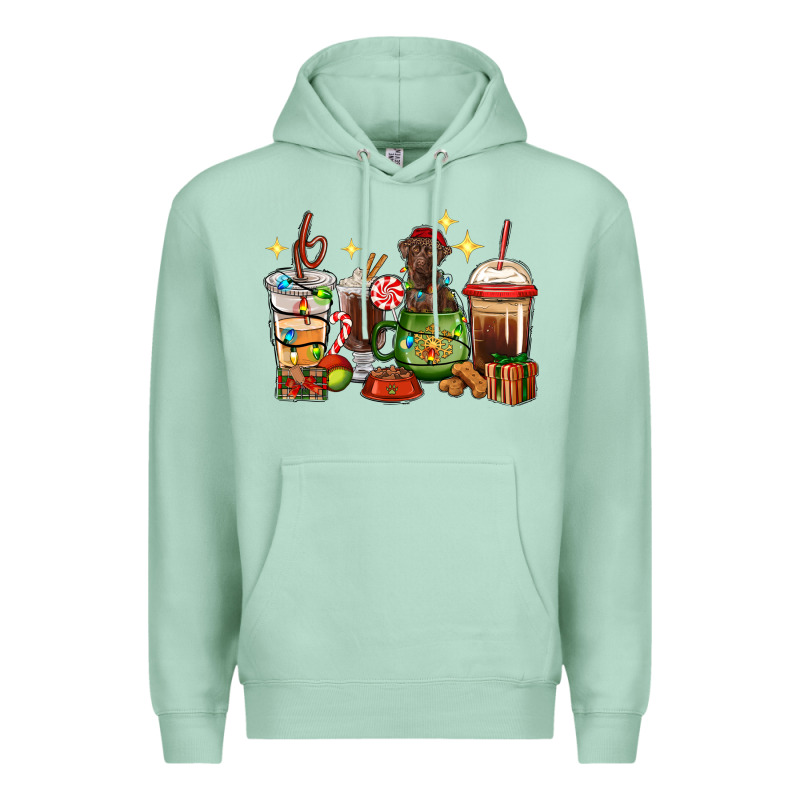 Christmas Coffee Cups With Labrador Premium Hoodie by RanaPortraitStore | Teevron