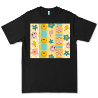 Black retro daisy Premium Tee - MaliasSmallBusiness