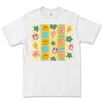 White retro daisy Premium Tee - MaliasSmallBusiness
