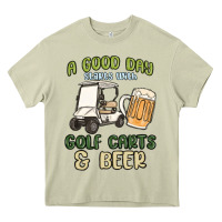 Mossy a god day starts with golf carts and beer Heavy Core Tee - MaliasSmallBusiness