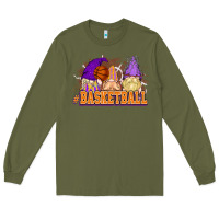 Army Green Basketball gnomes Long Sleeve Tee - NancyCooperArtShop