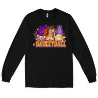 Black Basketball gnomes Long Sleeve Tee - NancyCooperArtShop