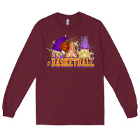 Burgundy Basketball gnomes Long Sleeve Tee - NancyCooperArtShop