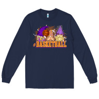 Navy Basketball gnomes Long Sleeve Tee - NancyCooperArtShop