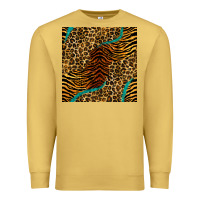 Antique Gold safari animals turquoise glitter seamless pattern Premium Sweatshirt - BundleAndBundleShop