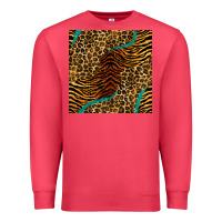 Cardinal safari animals turquoise glitter seamless pattern Premium Sweatshirt - BundleAndBundleShop