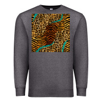 Charcoal Heather safari animals turquoise glitter seamless pattern Premium Sweatshirt - BundleAndBundleShop