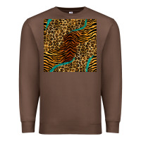 Chestnut safari animals turquoise glitter seamless pattern Premium Sweatshirt - BundleAndBundleShop