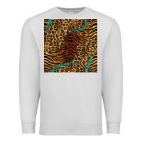 Dove Grey safari animals turquoise glitter seamless pattern Premium Sweatshirt - BundleAndBundleShop