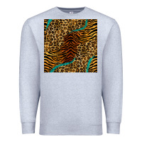 Heather Grey safari animals turquoise glitter seamless pattern Premium Sweatshirt - BundleAndBundleShop