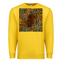 Lemon safari animals turquoise glitter seamless pattern Premium Sweatshirt - BundleAndBundleShop