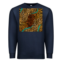 Navy safari animals turquoise glitter seamless pattern Premium Sweatshirt - BundleAndBundleShop