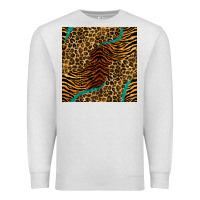 Oatmeal Heather safari animals turquoise glitter seamless pattern Premium Sweatshirt - BundleAndBundleShop