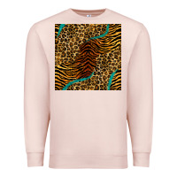 Safari Animals Turquoise Glitter Seamless Pattern Premium Sweatshirt | Teevron