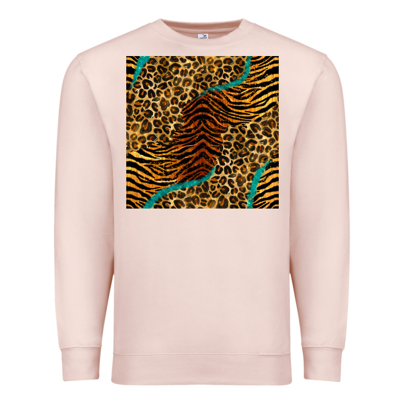Safari Animals Turquoise Glitter Seamless Pattern Premium Sweatshirt by BundleAndBundleShop | Teevron
