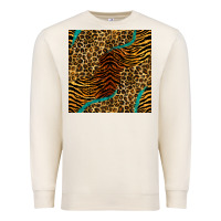 Sandshell safari animals turquoise glitter seamless pattern Premium Sweatshirt - BundleAndBundleShop
