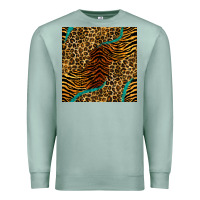 Seafoam safari animals turquoise glitter seamless pattern Premium Sweatshirt - BundleAndBundleShop