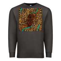 Smoke safari animals turquoise glitter seamless pattern Premium Sweatshirt - BundleAndBundleShop