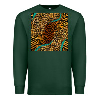 Sports Green safari animals turquoise glitter seamless pattern Premium Sweatshirt - BundleAndBundleShop