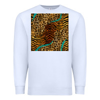 White safari animals turquoise glitter seamless pattern Premium Sweatshirt - BundleAndBundleShop