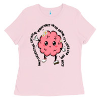 Bubblegum Pink brain Ladies Tee - MaliasSmallBusiness