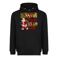 Black Santa Please Stop Here Heavyweight Hoodie - FaDigitalArtStudio
